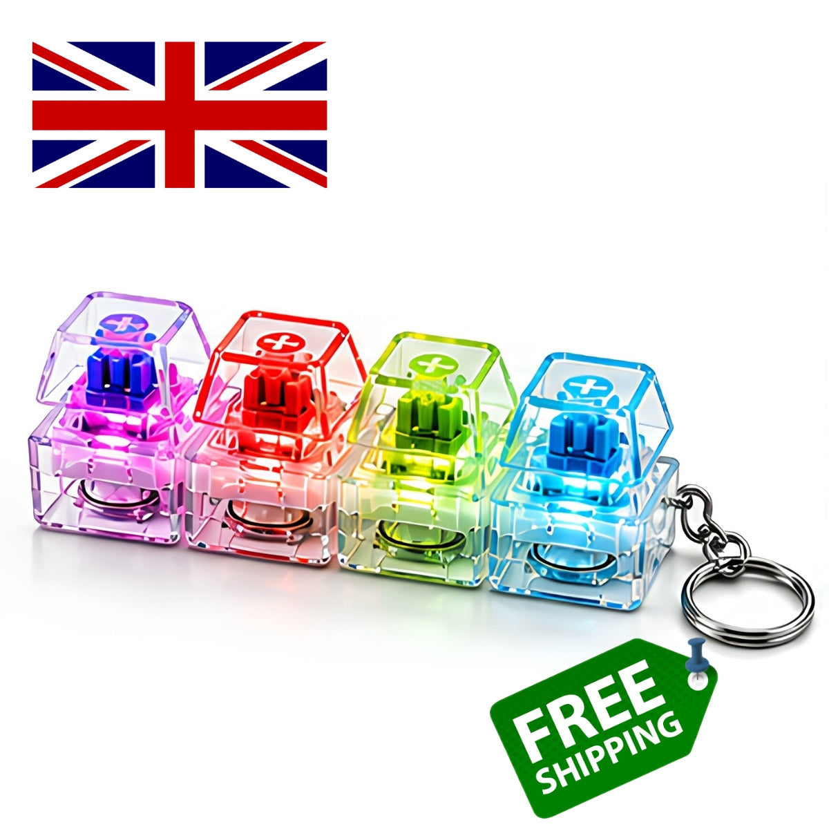 Keyboard Fidget Toy, Stress Relief Fidget Toys Adults, 4-Button Fidget Toys, Funny Fidget Keyboard, Keyboard Clicker Fidget Toy, Fidget Keyring