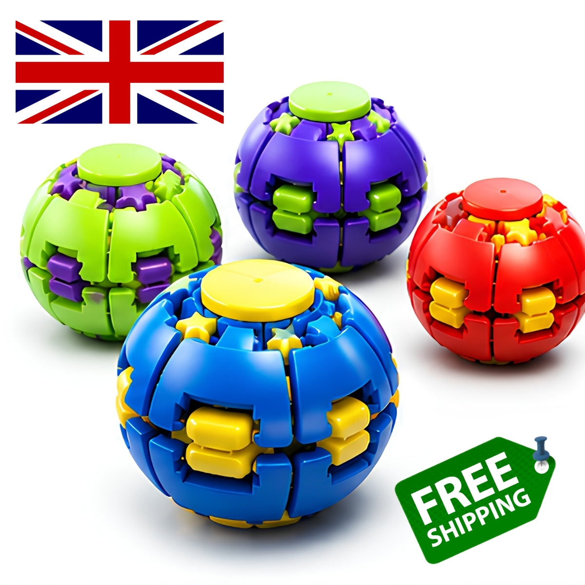 Push to Spin Fidget Ball, Press & Auto Rotate Pocket Toy Dual Form Freely Switchable, Pocket Portable Fidget Spinner for Anxiety Relief and Tactile Focus, for Office, Study & Travel