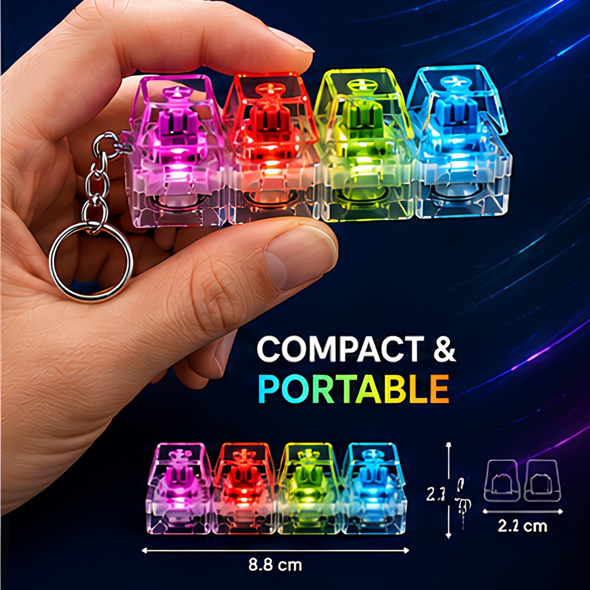 Keyboard Fidget Toy, Stress Relief Fidget Toys Adults, 4-Button Fidget Toys, Funny Fidget Keyboard, Keyboard Clicker Fidget Toy, Fidget Keyring