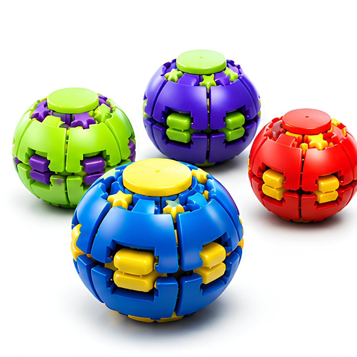 Push to Spin Fidget Ball, Press & Auto Rotate Pocket Toy Dual Form Freely Switchable, Pocket Portable Fidget Spinner for Anxiety Relief and Tactile Focus, for Office, Study & Travel
